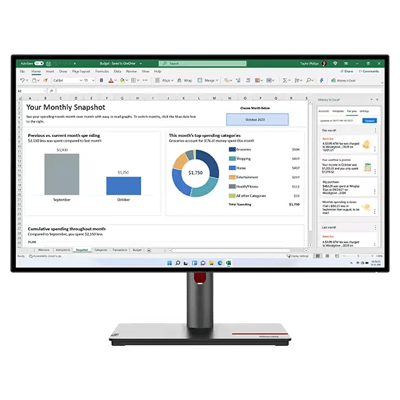 Monitor Lenovo ThinkVision P24h 30 24 QHD 63B3GAR6LA 1 Blink Costa Rica Equipos Computo Tecnologia