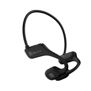 Klipxtreme wireless Bluetooth headset with an over-ear hook for a secure fit in black.